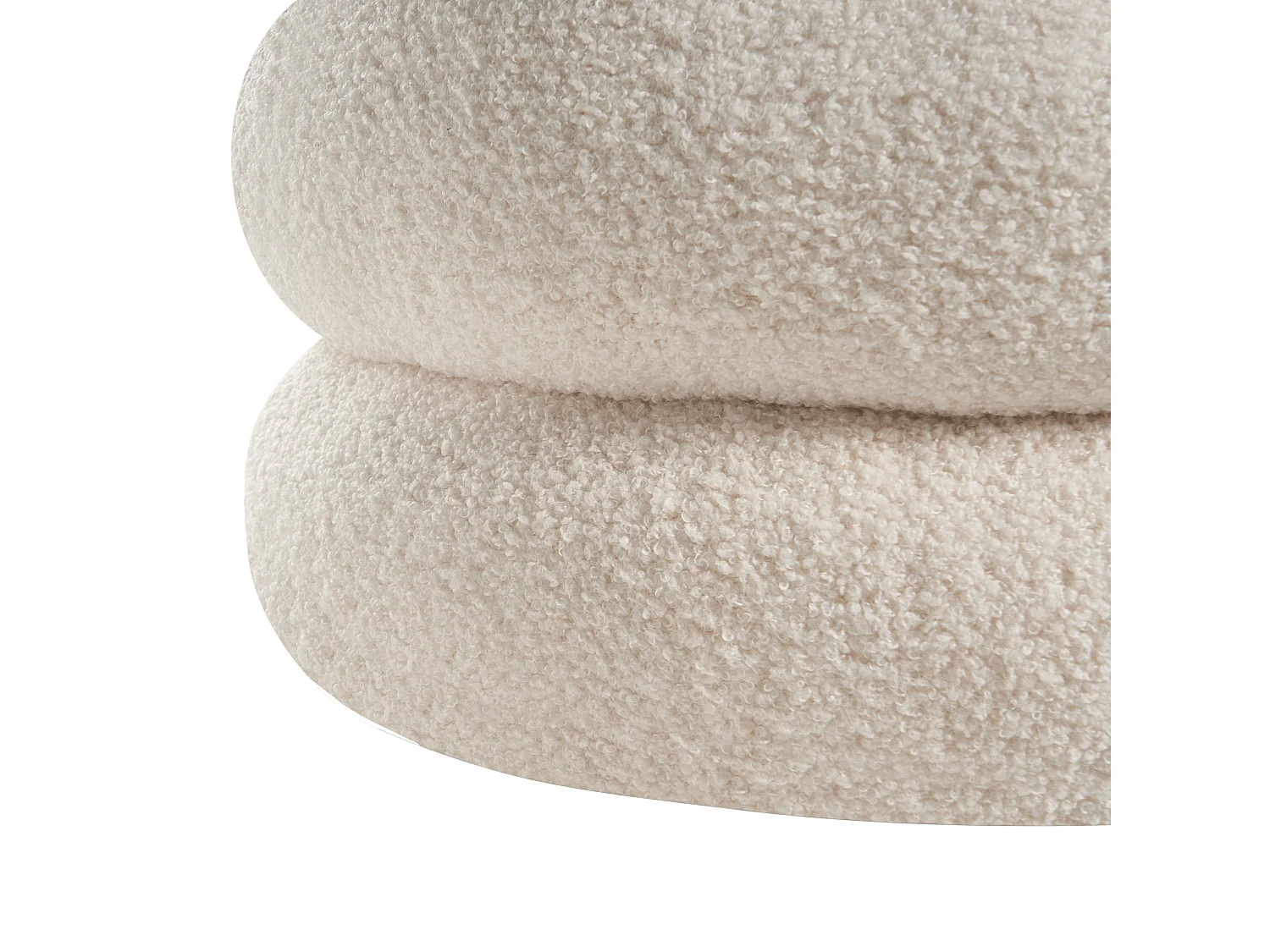 Pouf SUMPTER Bouclé Blanc cassé