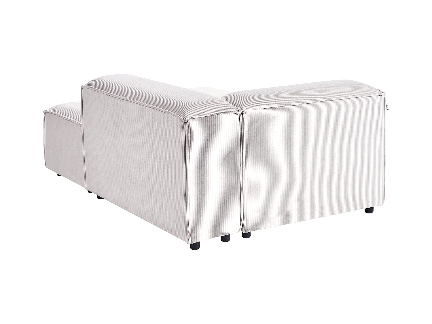 Chaise longue côté droite ARDAL Velours côtelé Blanc cassé