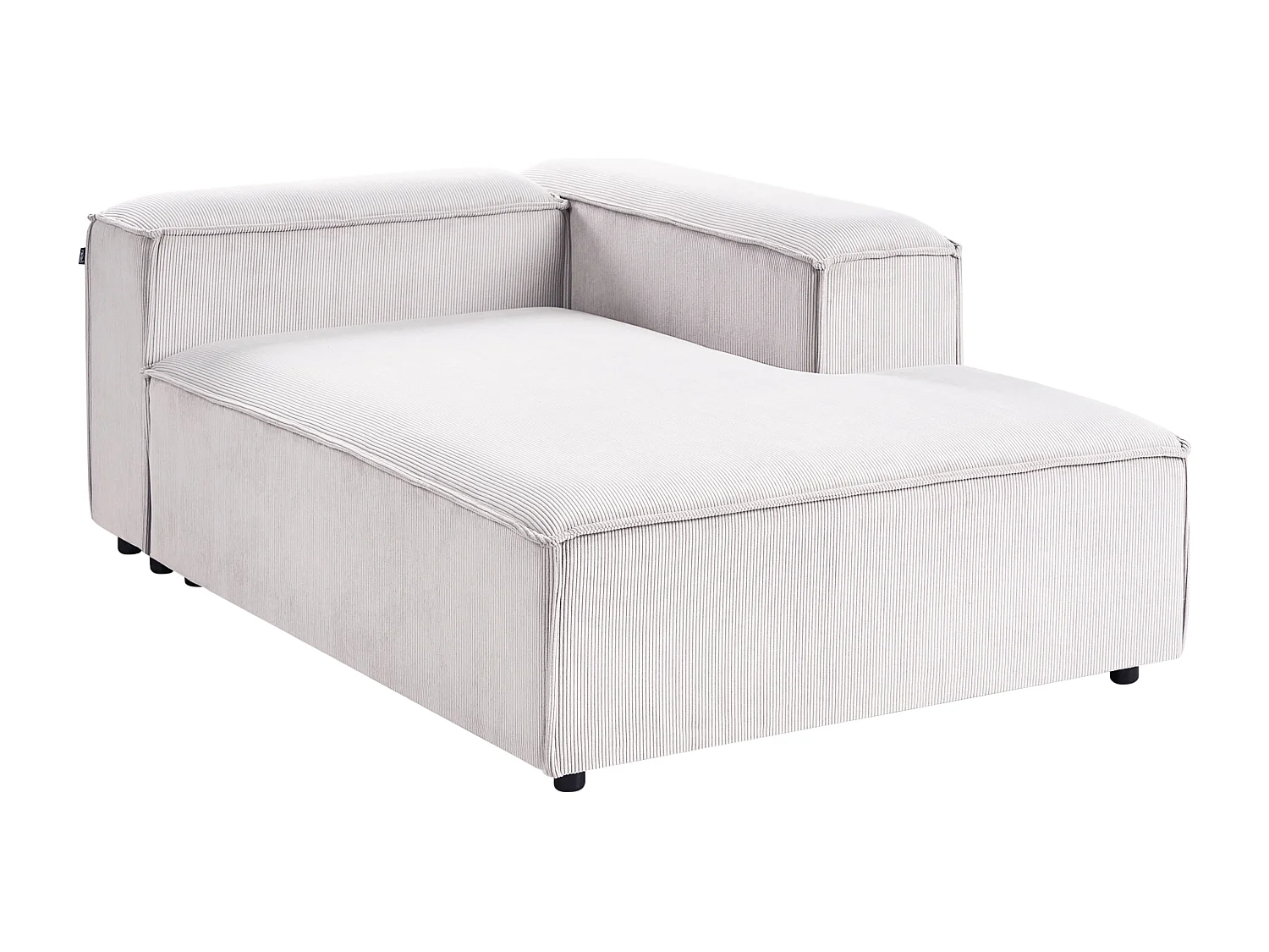 Chaise longue côté droite ARDAL Velours côtelé Blanc cassé