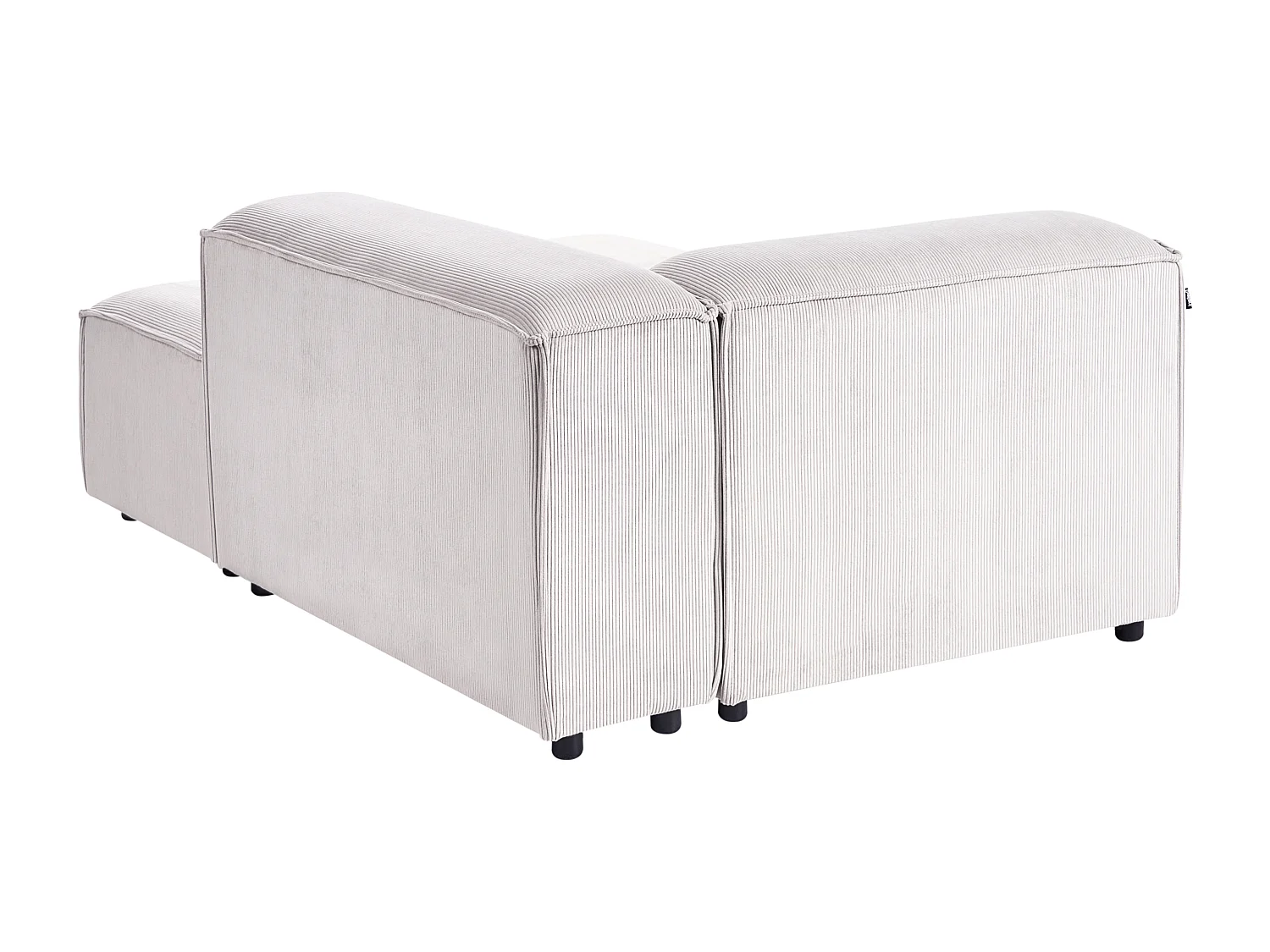 Chaise longue côté droite ARDAL Velours côtelé Blanc cassé