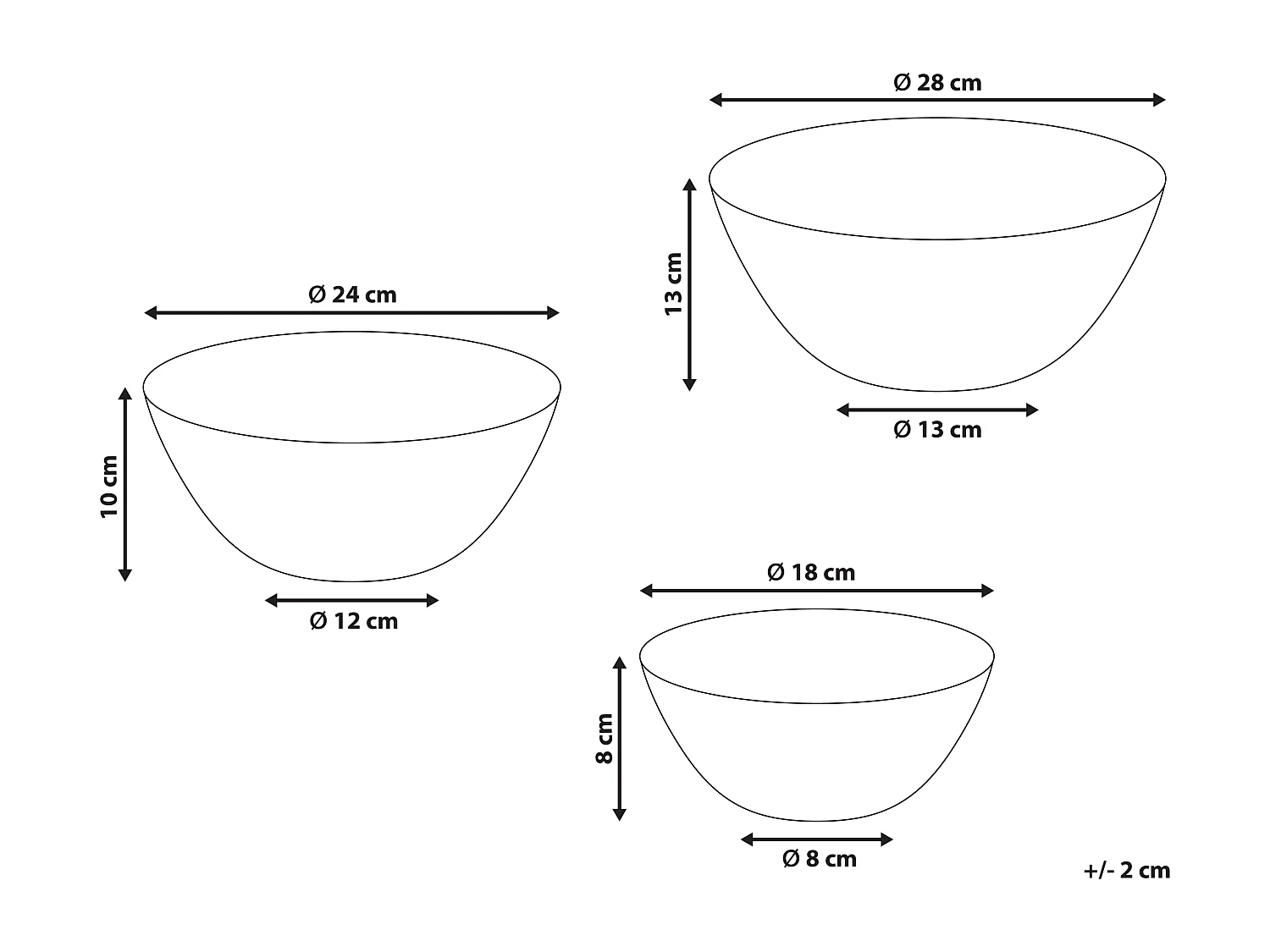 Lot de 3 bols décoratifs BONHEUR Bambou Noir