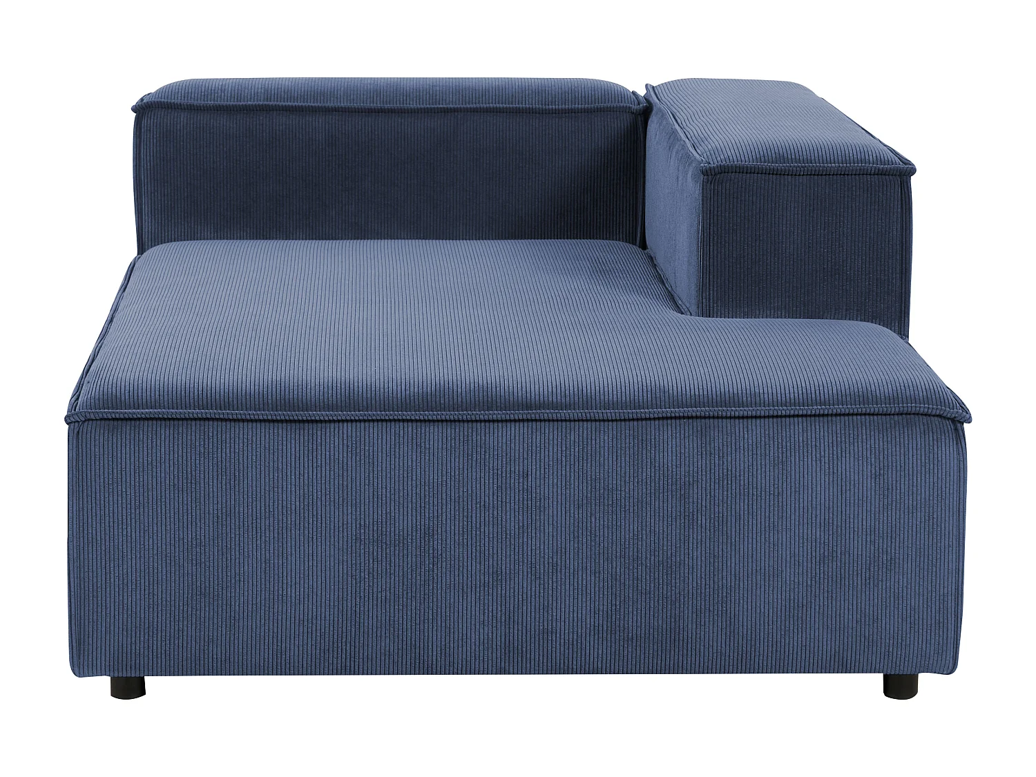 Chaise longue côté droite ARDAL Velours côtelé Bleu foncé