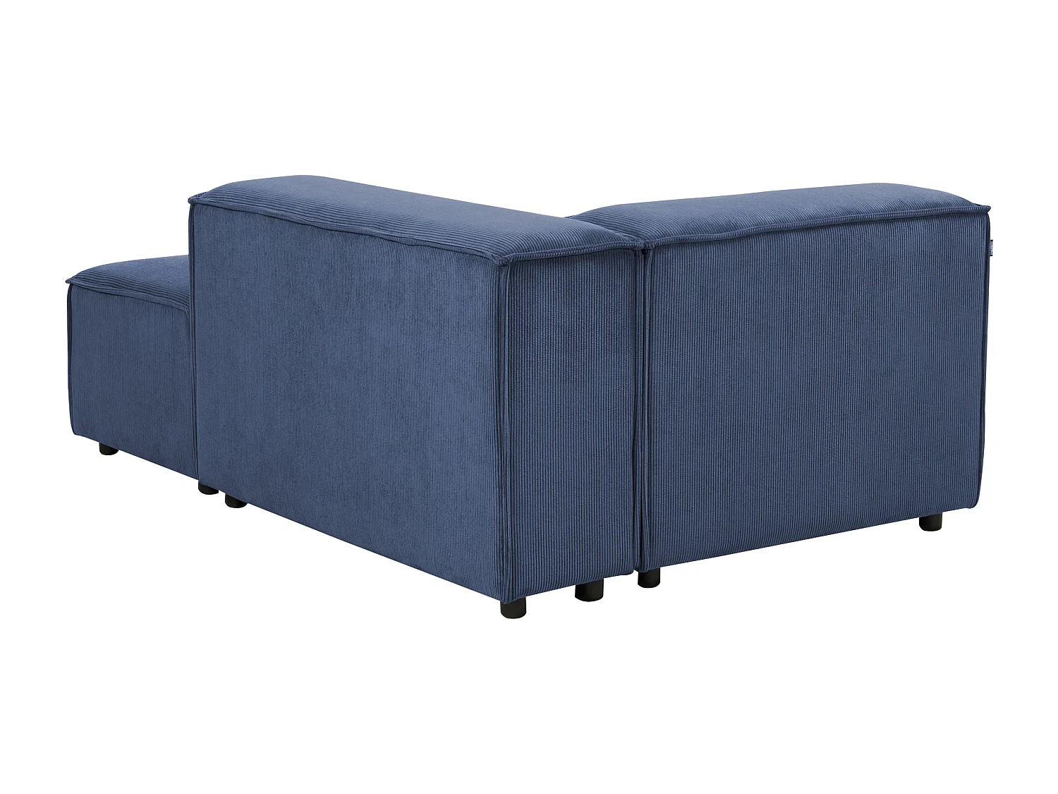 Chaise longue côté droite ARDAL Velours côtelé Bleu foncé