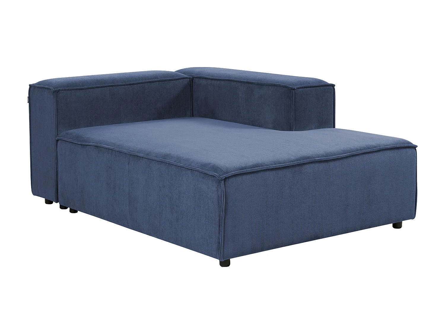 Chaise longue côté gauche ARDAL Velours côtelé Bleu foncé