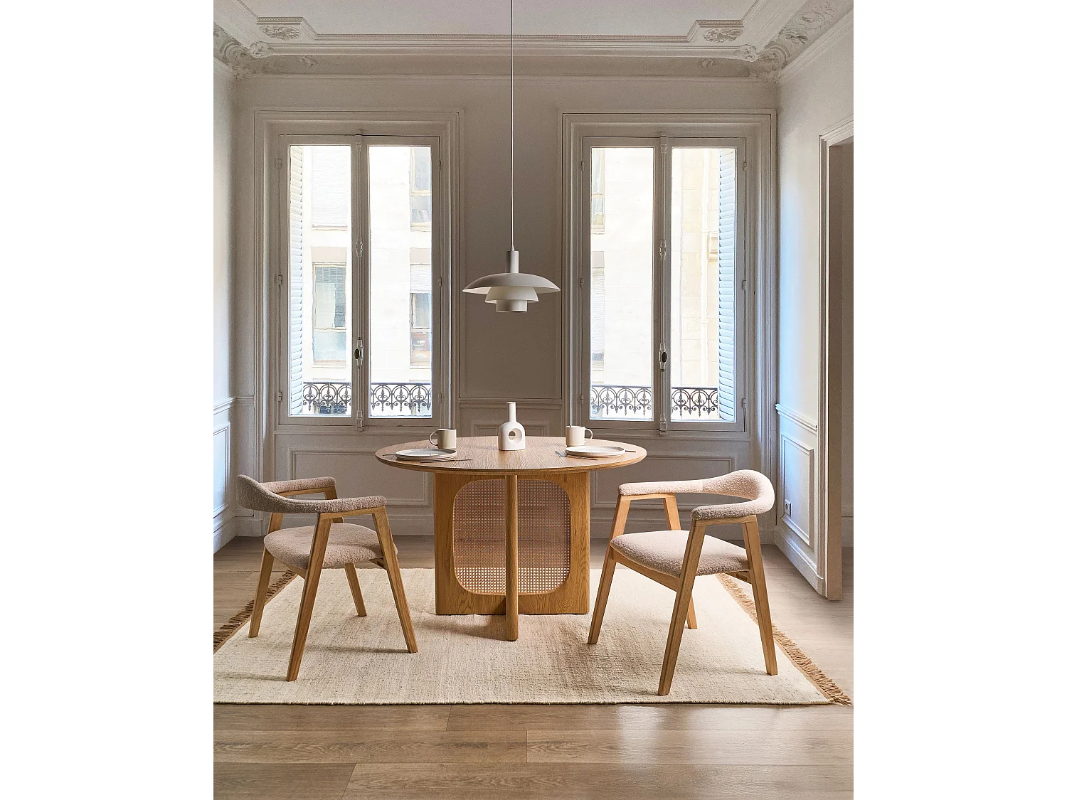 Lot de 2 chaises de salle à manger ONECO Bois Marron clair