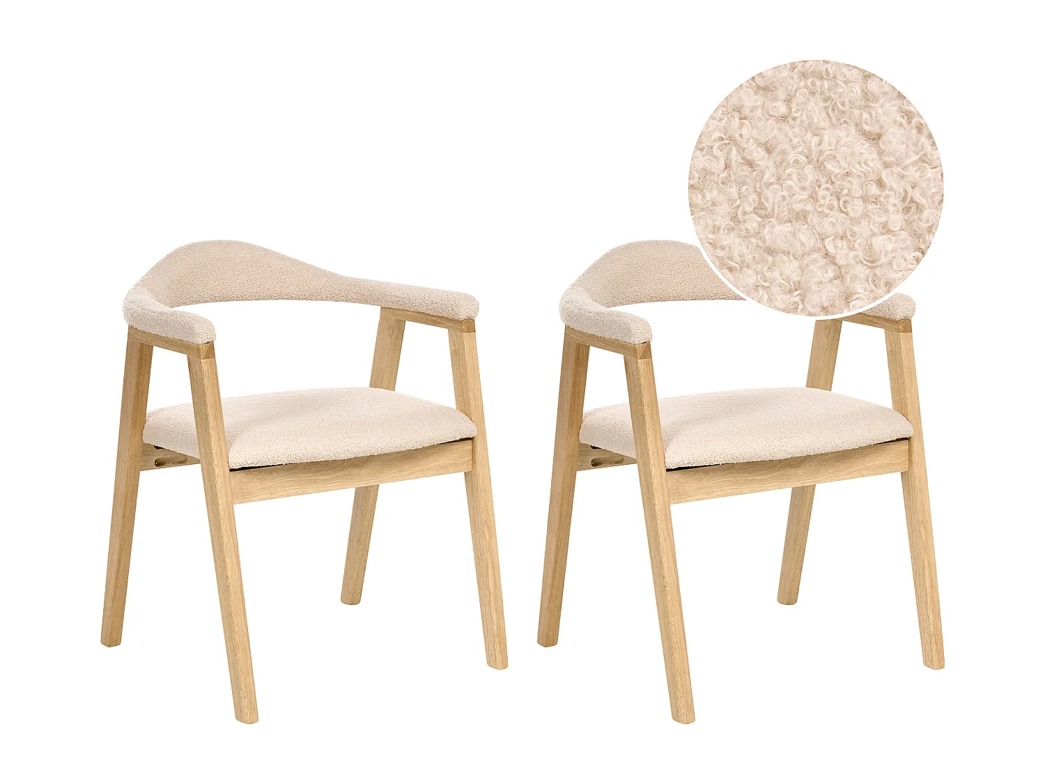 Lot de 2 chaises de salle à manger ONECO Bois Marron clair