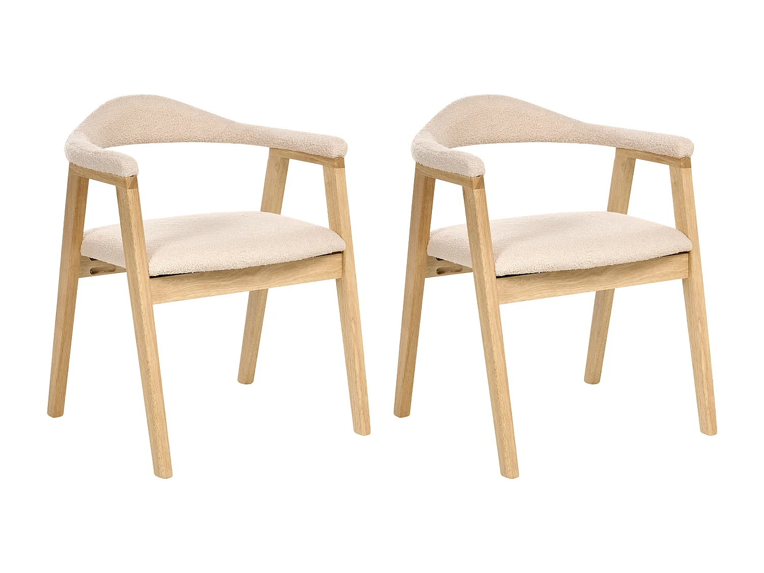 Lot de 2 chaises de salle à manger ONECO Bois Marron clair