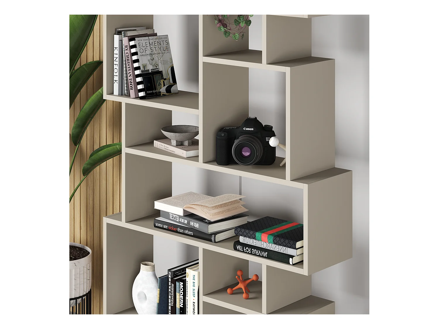 Decortie Karmato Bibliothèque moderne avec 10 compartiments Grès 168.5cm de haut