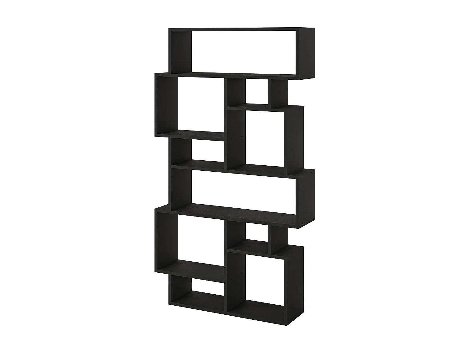 Decortie Karmato Bibliothèque moderne avec 10 compartiments Noir Bute 168.5cm de haut