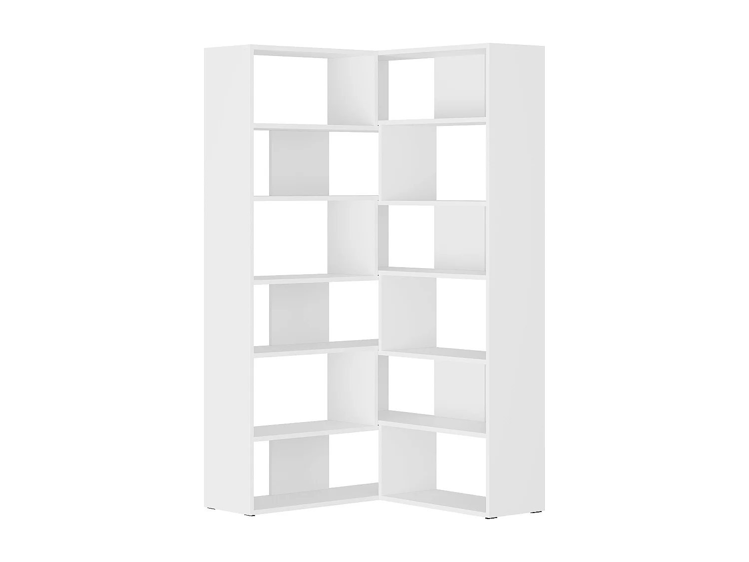 Decortie Molly Bibliothèque d'angle à 5 niveaux blanche à fixer au mur 178.6x93.6x29.6cm