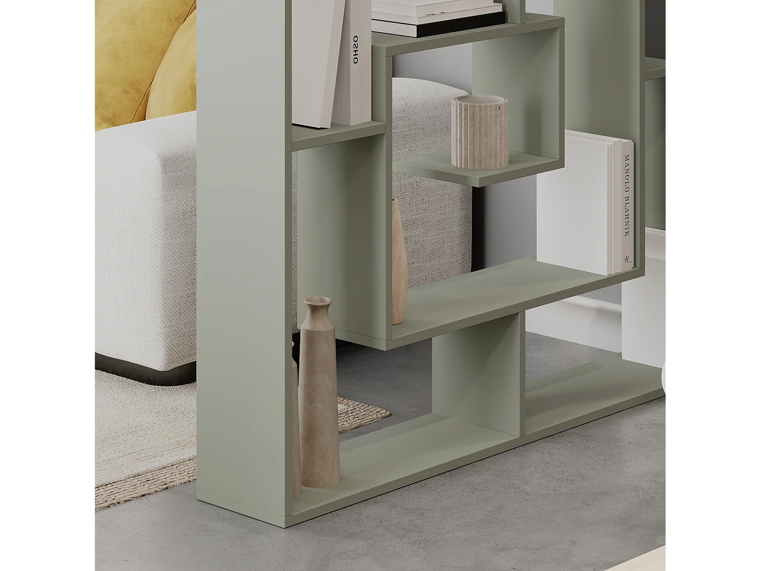 Decortie Labirent Bibliothèque moderne Présentoir Séparateur de pièces Grès Moyen 129(H)cm