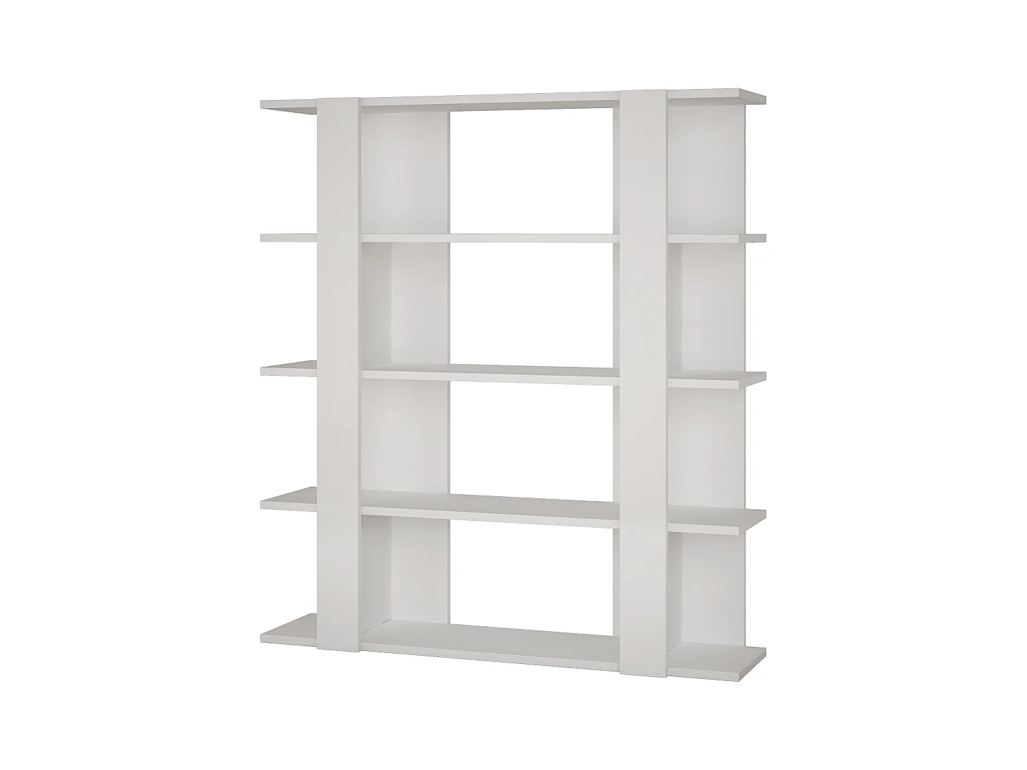 Decortie Tita Bibliothèque moderne à 4 niveaux étagère murale blanc 122cm