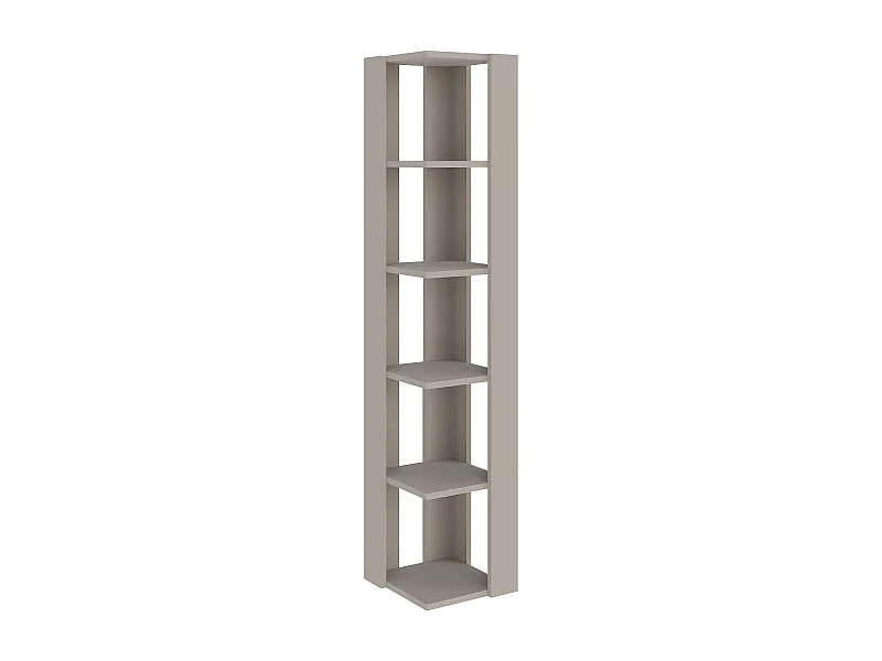 Decortie Nati Tall Corner Bookcase Modern Shelving Unit Space-Saving Storage Sandstone 161cm