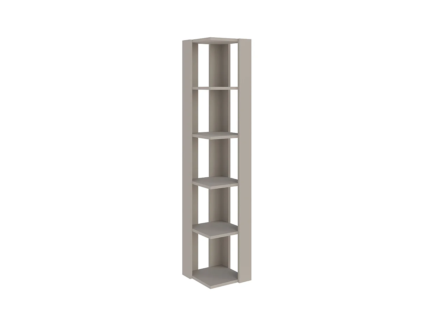 Decortie Nati Tall Corner Bookcase Modern Shelving Unit Space-Saving Storage Sandstone 161cm