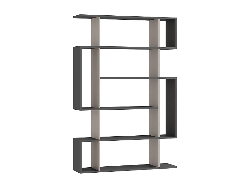 Decortie Mito Modern Bookcase Display Unit Stylish Storage Solution Anthracite Grey Mocha Grey Tall 161cm