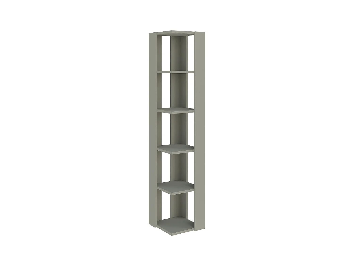 Decortie Nati Tall Corner Bookcase Modern Shelving Unit Space-Saving Storage Ash Green 161cm