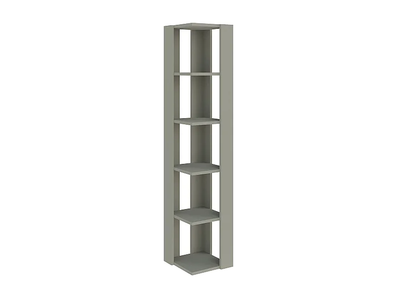 Decortie Nati Tall Corner Bookcase Modern Shelving Unit Space-Saving Storage Ash Green 161cm