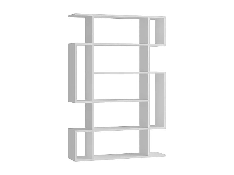 Decortie Mito Bibliothèque moderne autoportante ou murale blanche à 5 niveaux pour la maison et le bureau 161cm