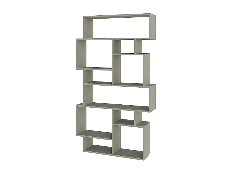 Decortie Karmato Bibliothèque moderne avec 10 compartiments Vert cendré 168.5cm de haut