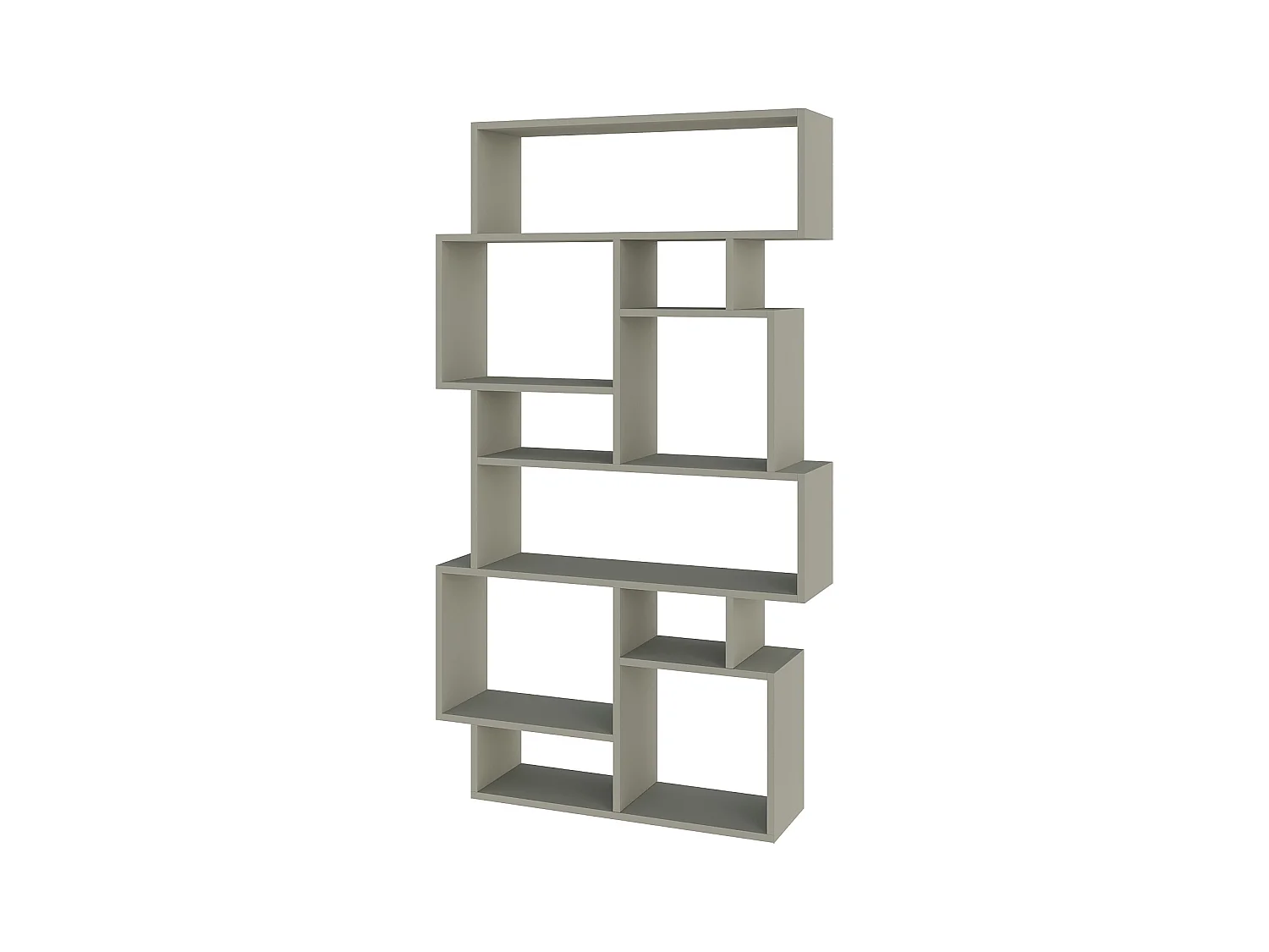 Decortie Karmato Bibliothèque moderne avec 10 compartiments Vert cendré 168.5cm de haut