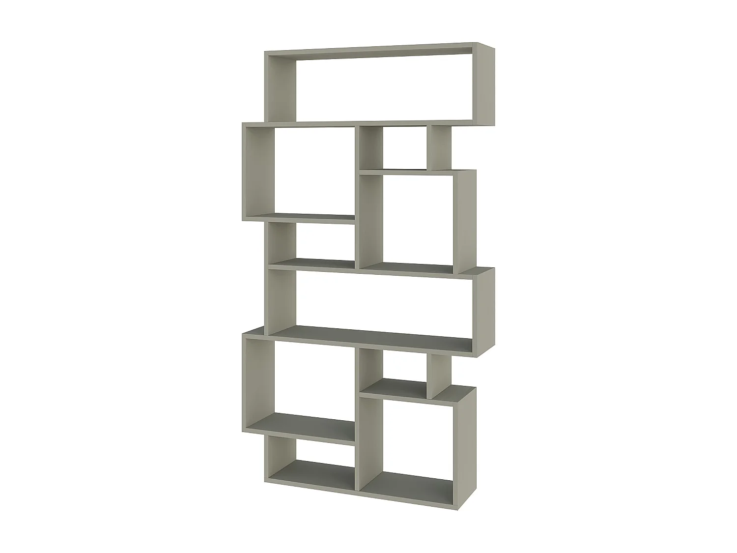 Decortie Karmato Bibliothèque moderne avec 10 compartiments Vert cendré 168.5cm de haut