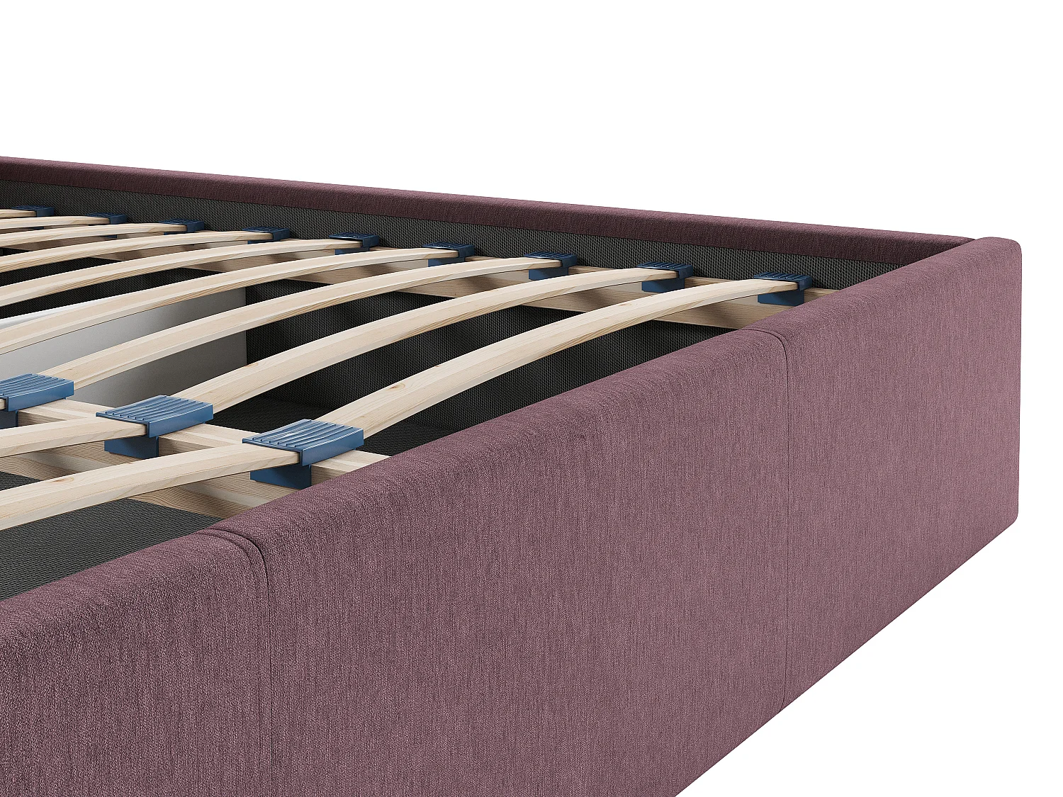 Bed met opbergruimte 160 x 200 cm met hoofdbord met verticale naden - Stof - Bordeaux - KILACLO