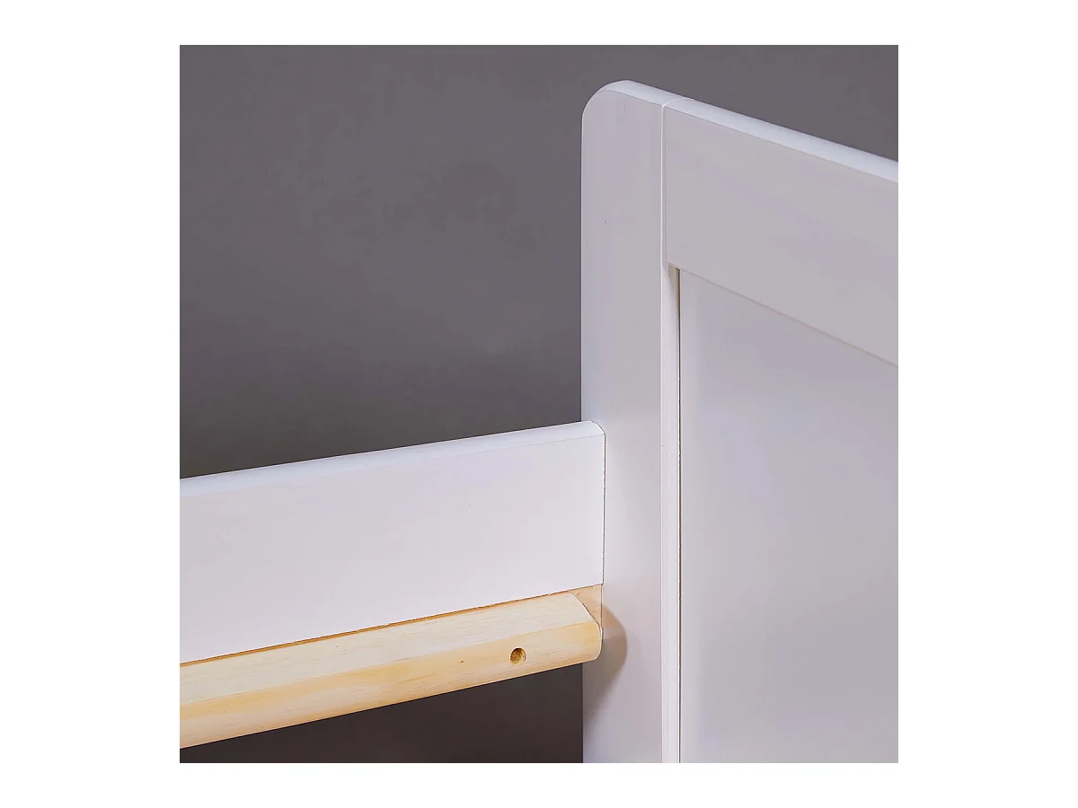 SALLY - Lit Gigogne 90x200 en Bois Massif Vernis Blanc