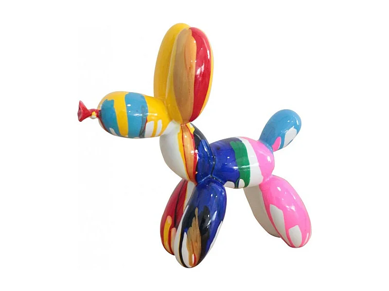 Statue chien ballon baudruche peinture multicolore H. 26 cm - BALLOON