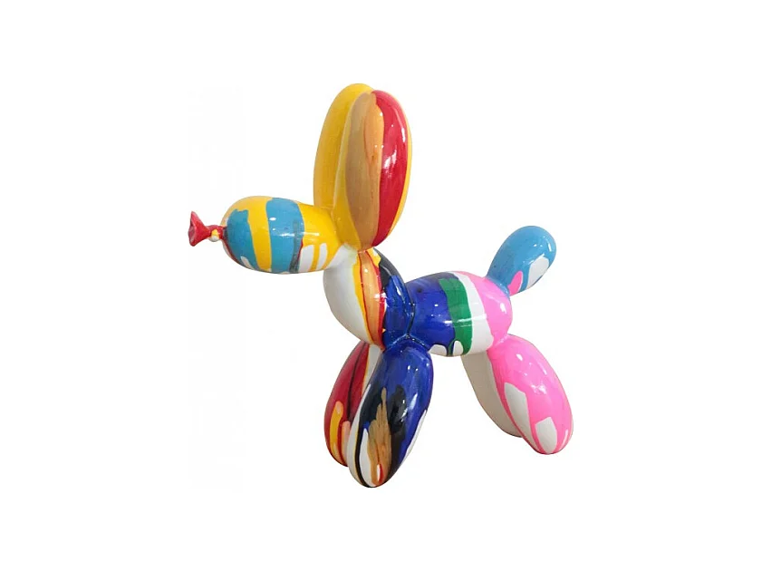 Statue chien ballon baudruche peinture multicolore H. 26 cm - BALLOON