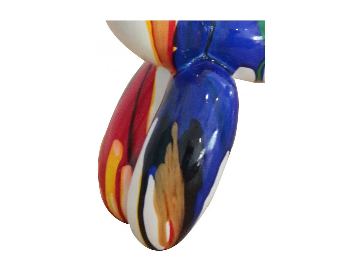 Statue chien ballon baudruche peinture multicolore H. 26 cm - BALLOON
