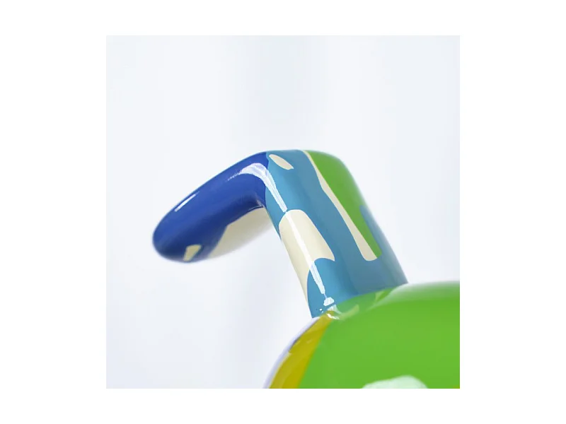 Statue chien assis avec peinture bleu et vert H. 28 cm - SNOOP DRIPS 1