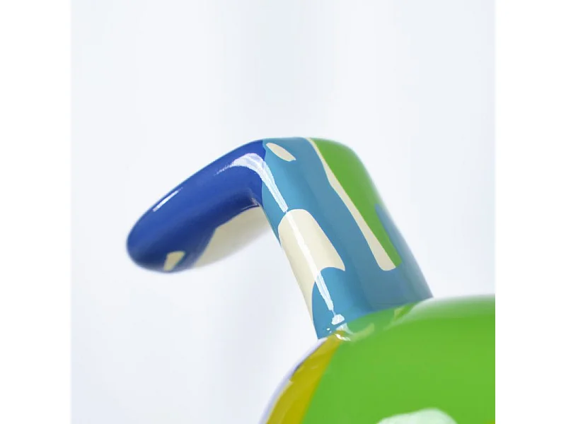 Statue chien assis avec peinture bleu et vert H. 28 cm - SNOOP DRIPS 1