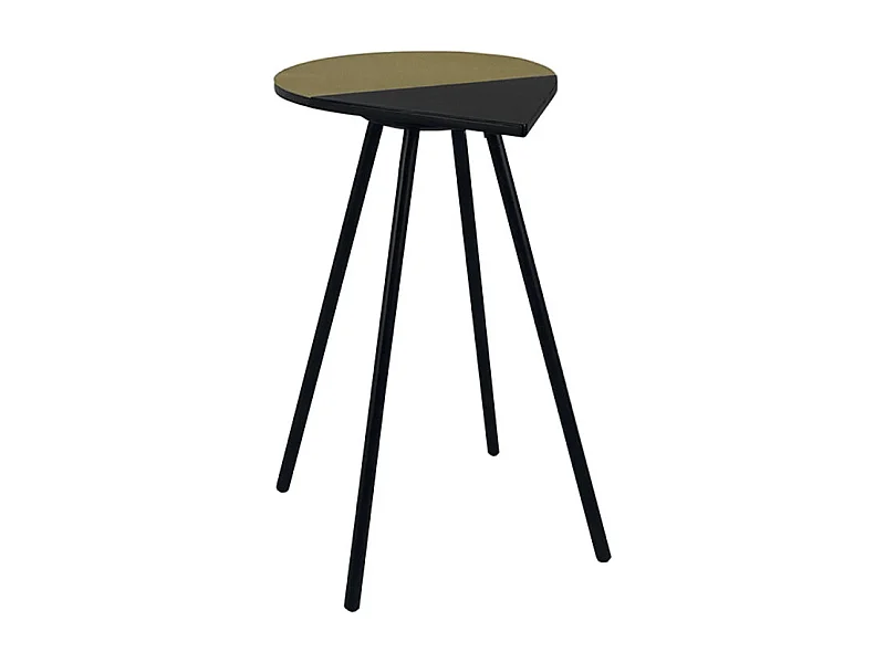 Table d'appoint métal avec plateau goutte dorée et noire - GULL 6303