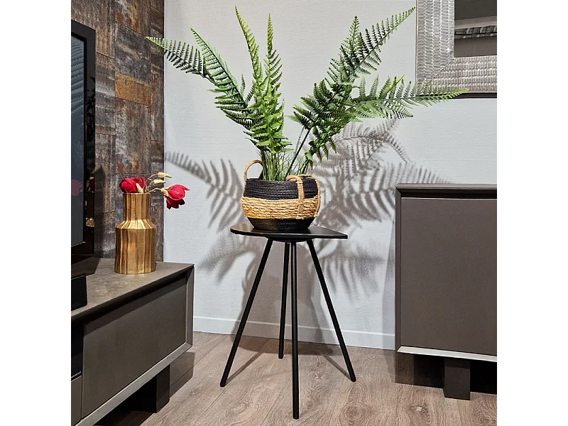 Table d'appoint métal avec plateau goutte dorée et noire - GULL 6303