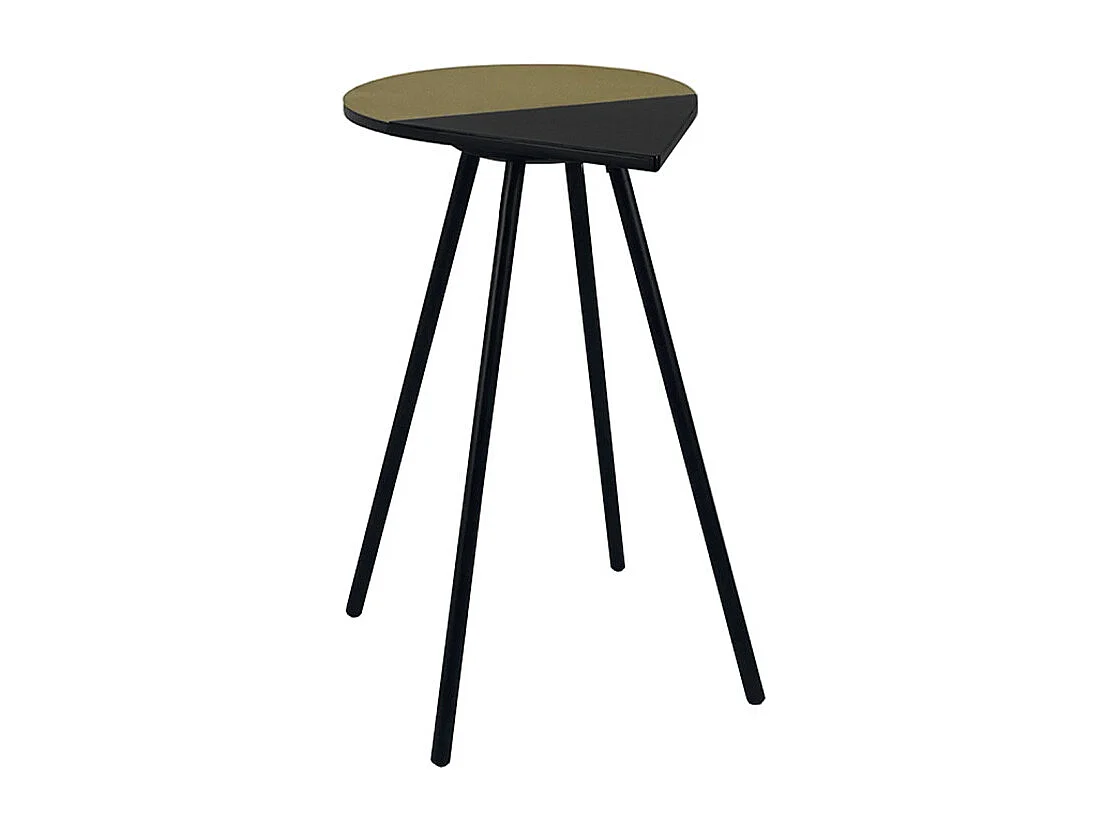 Table d'appoint métal avec plateau goutte dorée et noire - GULL 6303
