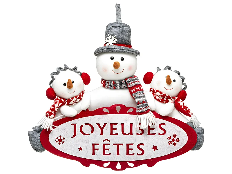 Déco de Noël Pancarte JOYEUSES FÊTES H 48 cm