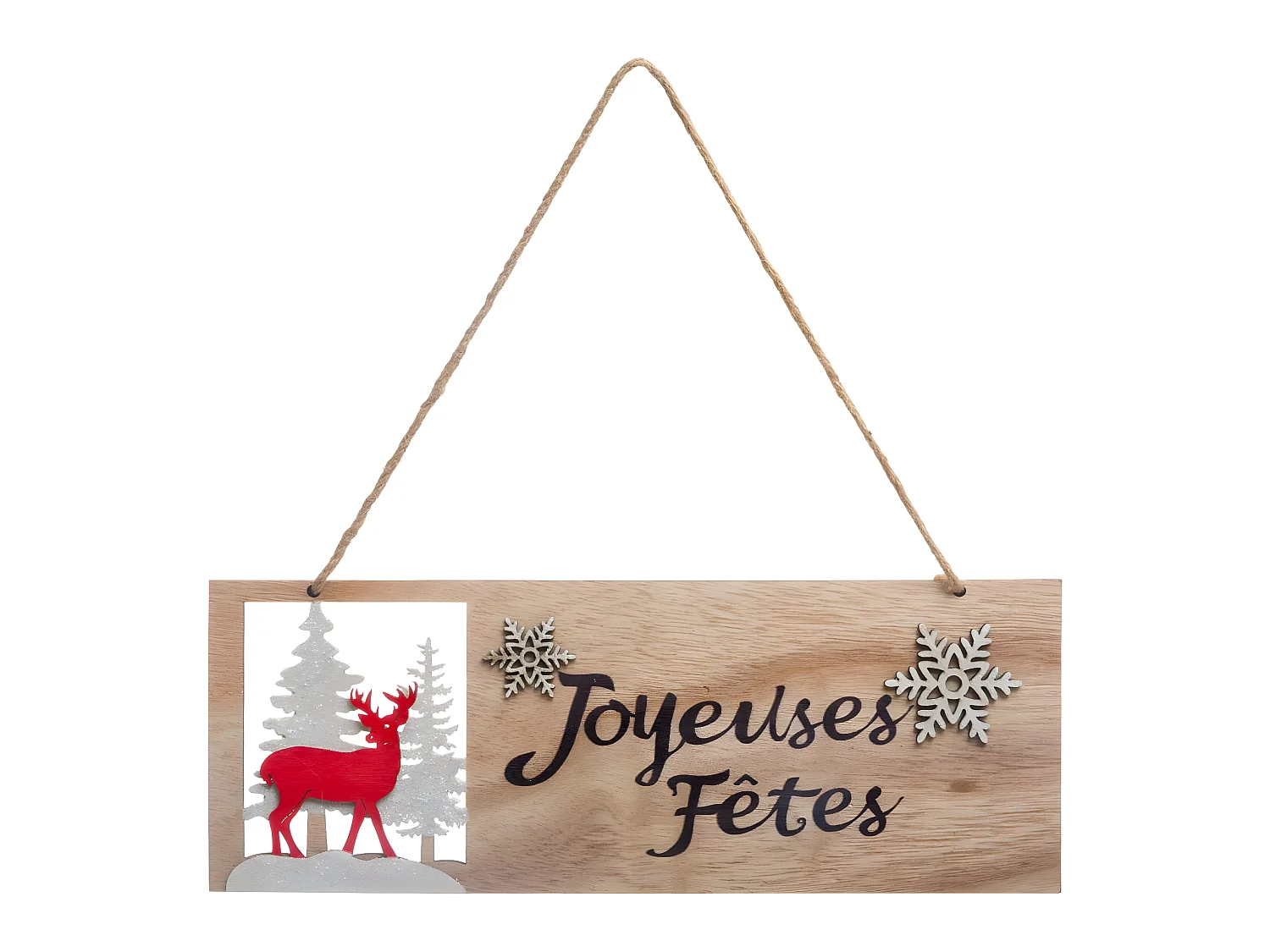 Déco de Noël  Pancarte en bois Joyeuses Fêtes