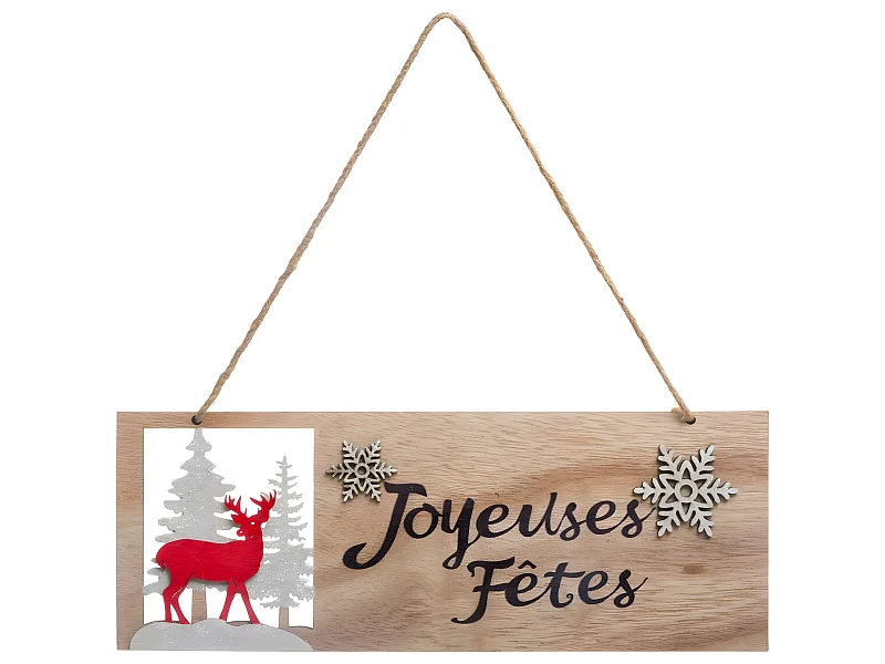 Déco de Noël  Pancarte en bois Joyeuses Fêtes