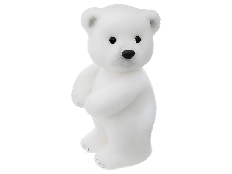 Déco de Noël Ourson blanc debout H 25 cm