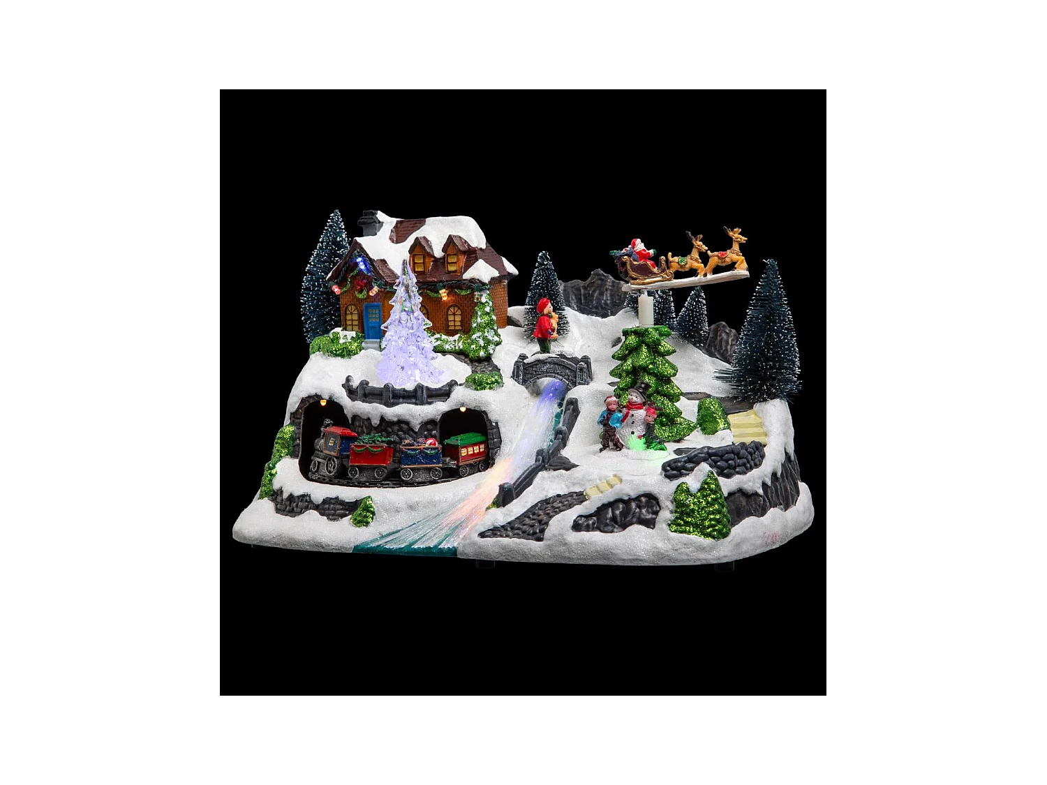 FEERIC LIGHTS & CHRISTMAS Village de Noël - Train lumineux - L30.8xl19xh18.5cm