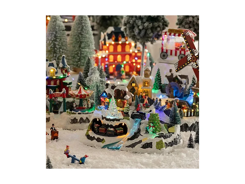 FEERIC LIGHTS & CHRISTMAS Village de Noël - Train lumineux - L30.8xl19xh18.5cm