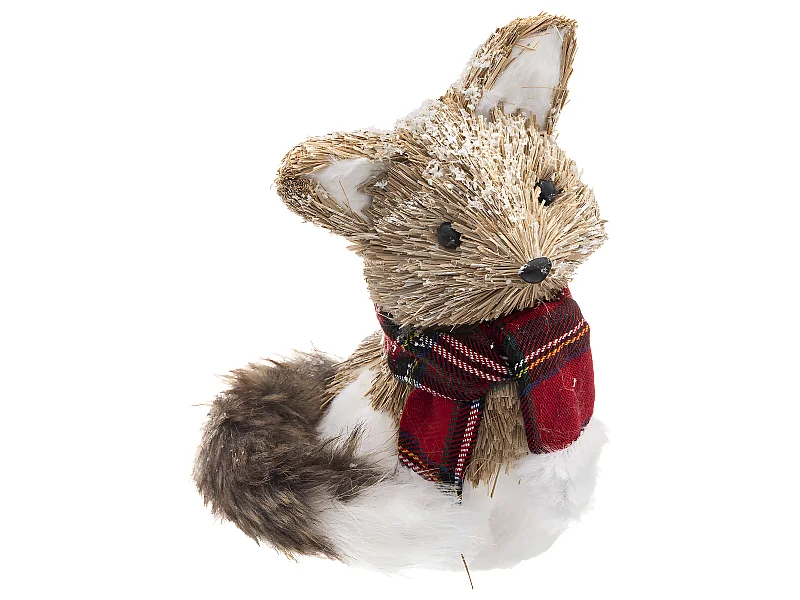 Déco de Noël Renard avec écharpe 17 x 20 cm