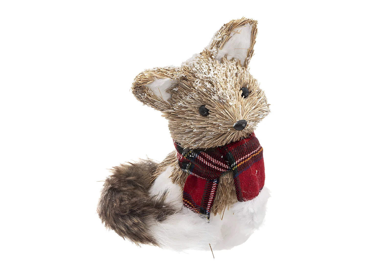 Déco de Noël Renard avec écharpe 17 x 20 cm