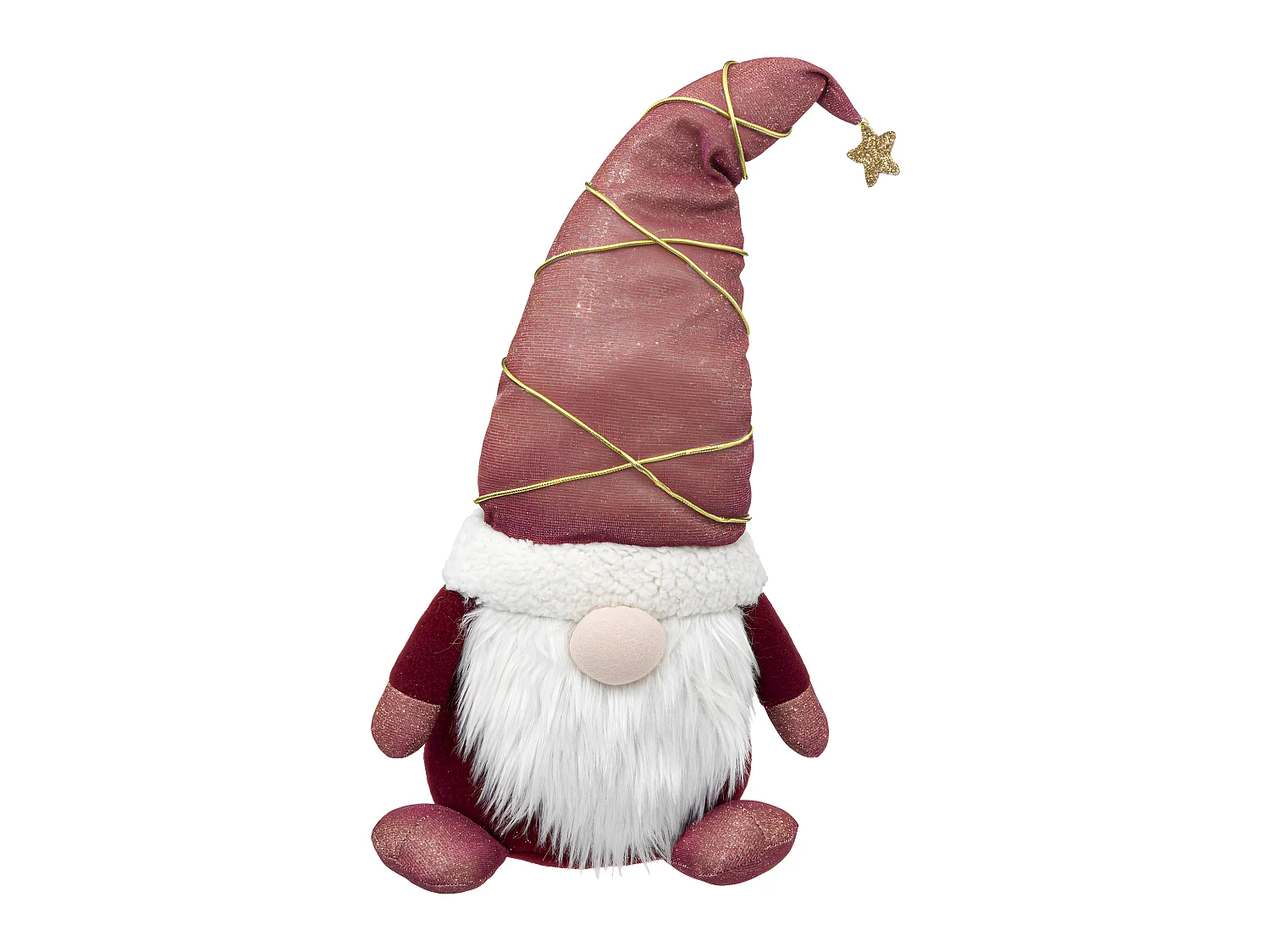 Déco de Noël Gnome avec étoile dorée H 60 cm