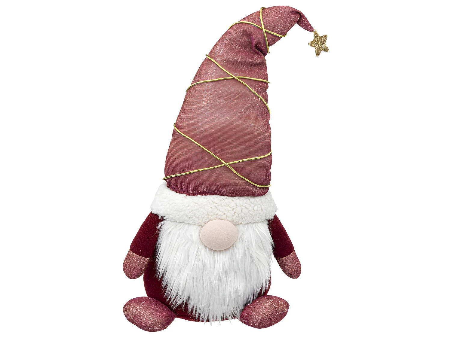 Déco de Noël Gnome avec étoile dorée H 60 cm