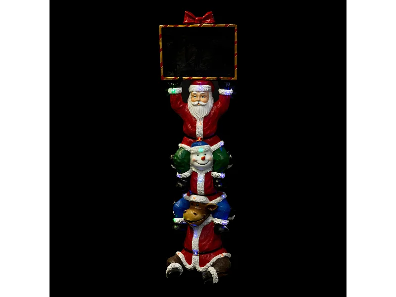 Grande décoration Lumineuse Père Noël et ses Amis en résine 20 LED H 150 cm
