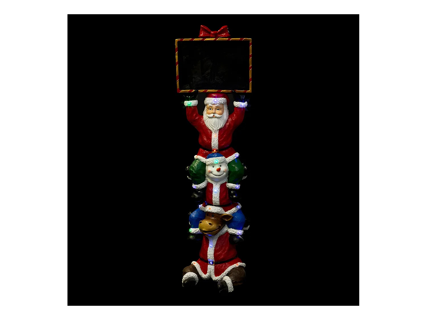 Grande décoration Lumineuse Père Noël et ses Amis en résine 20 LED H 150 cm