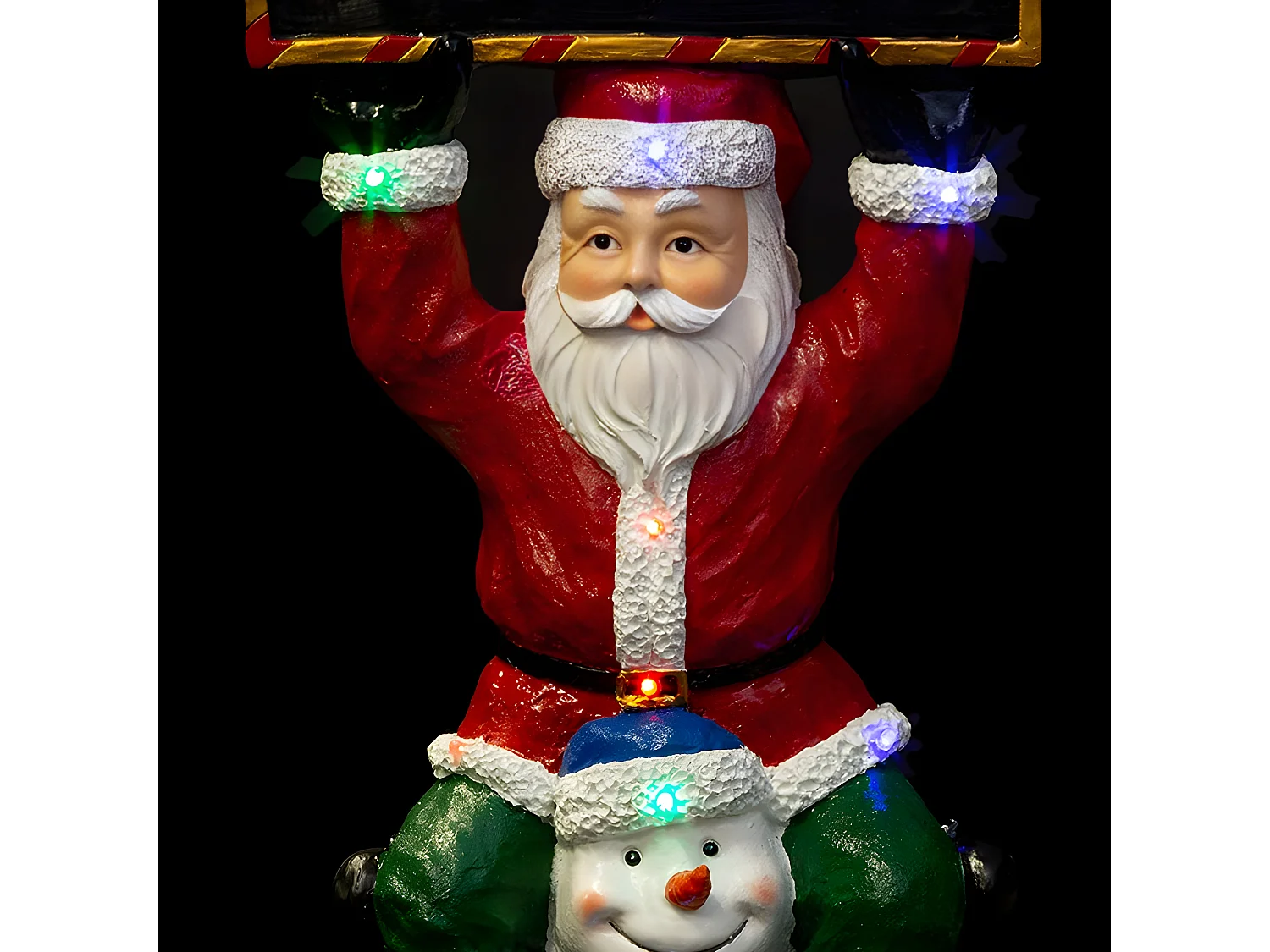 Grande décoration Lumineuse Père Noël et ses Amis en résine 20 LED H 150 cm