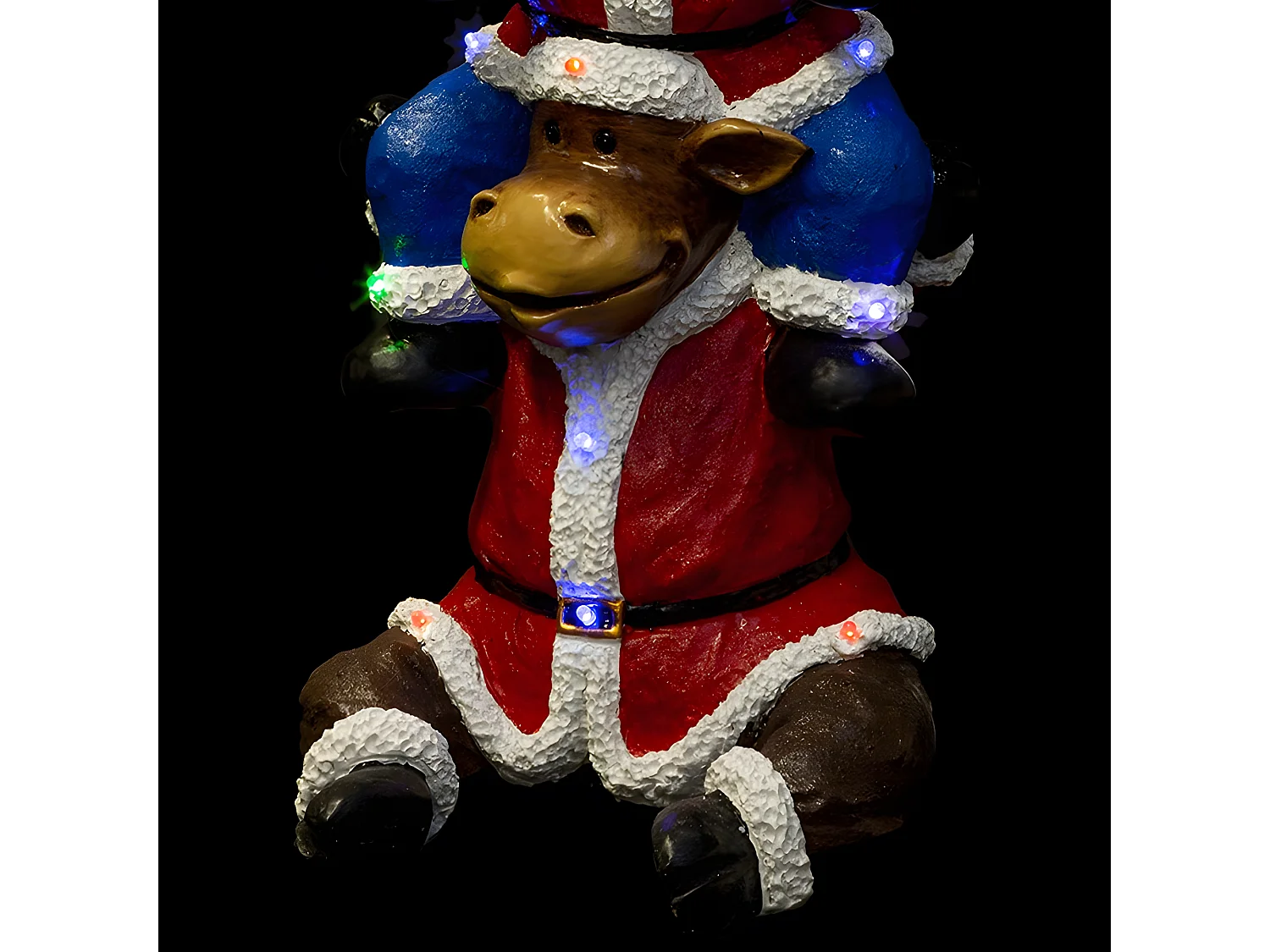 Grande décoration Lumineuse Père Noël et ses Amis en résine 20 LED H 150 cm