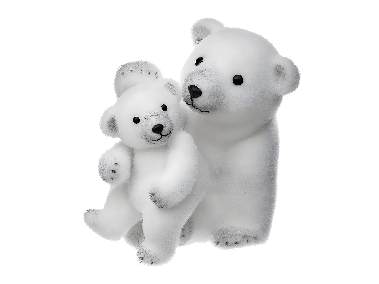 Déco de Noël Ours et Ourson H 30 cm